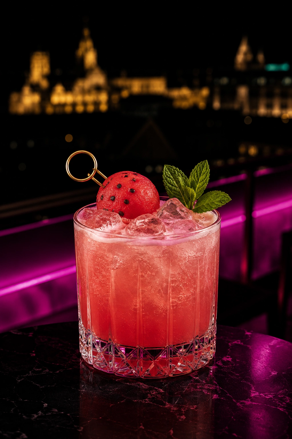 Fizzy watermelon - Cosmopolitan - Cloud 9 sky bar & lounge - Praha 8